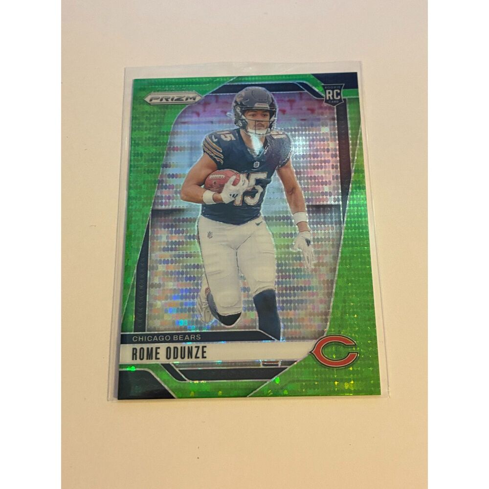 2024 Panini Prizm Rome Odunze Neon Green Pulsar Rookie RC #385 Bears